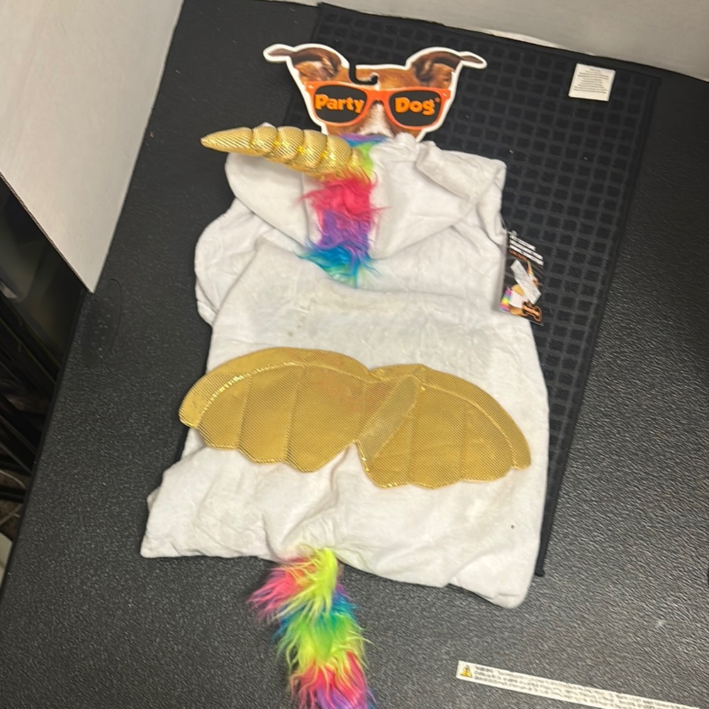 Unicorn Costume for pets  - White and Gold size L – XL